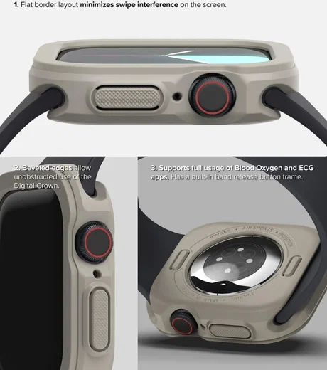 Ringke Air Sports Apple Watch 11/10 46MM Hoesje TPU Grijs afbeelding 6