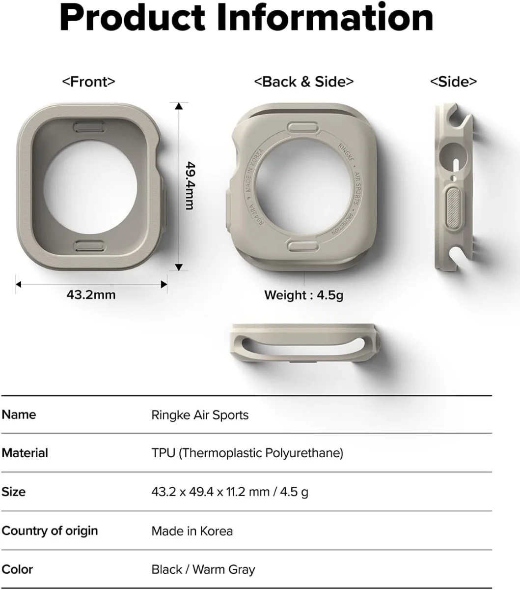 Ringke Air Sports Apple Watch 11/10 46MM Hoesje TPU Grijs afbeelding 8