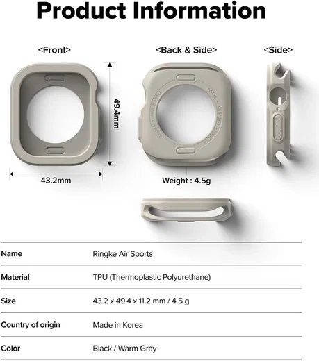 Ringke Air Sports Apple Watch 11/10 46MM Hoesje TPU Grijs afbeelding 8