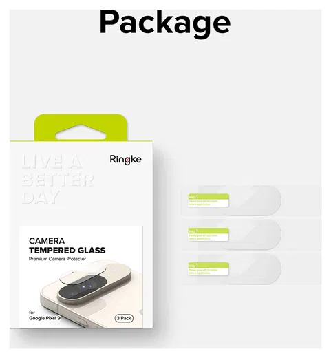 Ringke Google Pixel 9 Camera Protector Tempered Glass (3-Pack) afbeelding 13