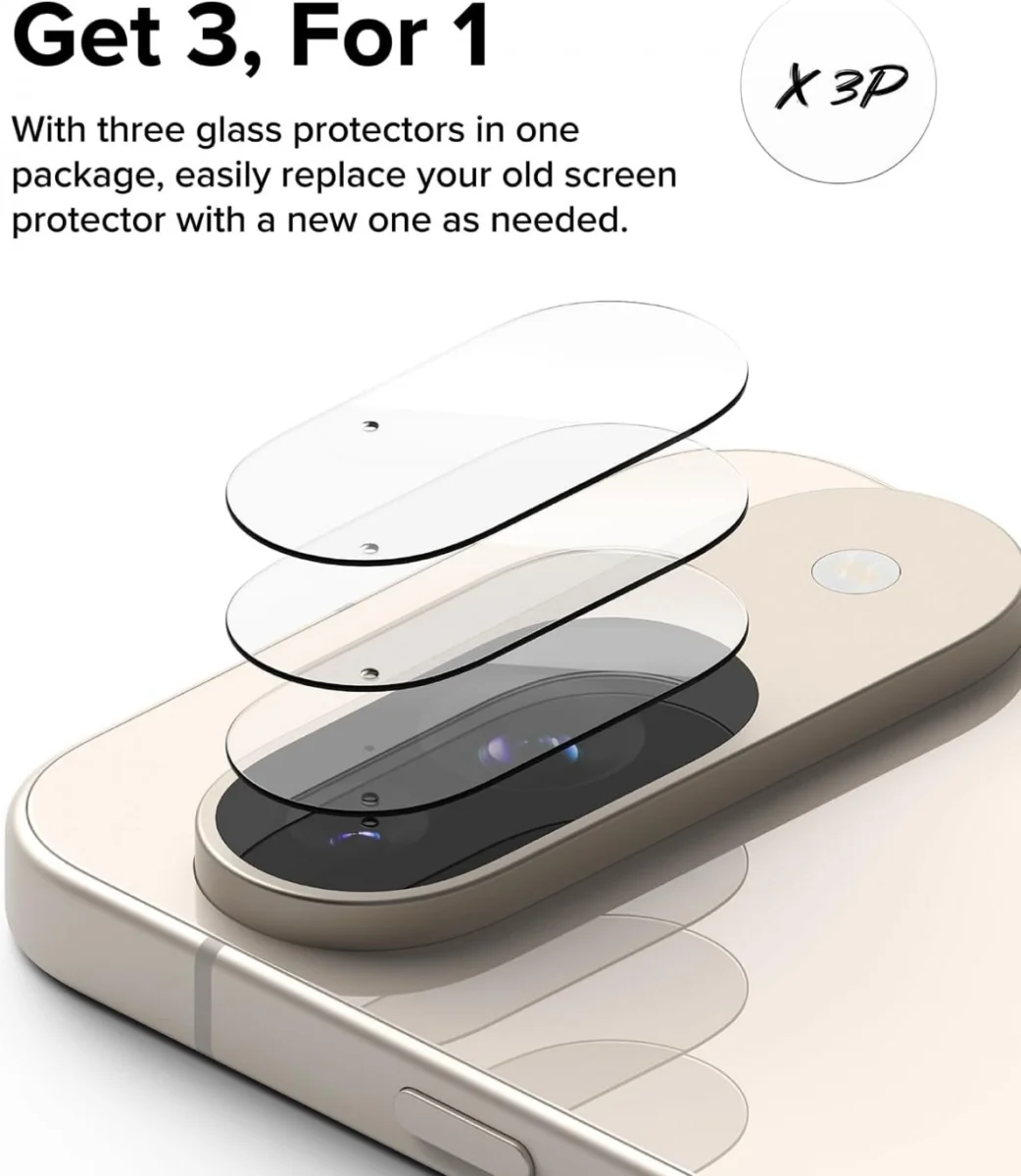 Ringke Google Pixel 9 Camera Protector Tempered Glass (3-Pack) afbeelding 7