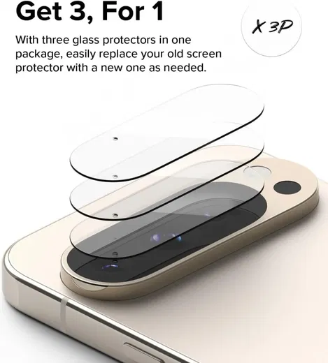 Ringke Google Pixel 9 Pro XL Camera Protector Tempered Glass (3-Pack) afbeelding 5
