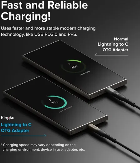 Ringke Lightning - USB-C OTG Adapter Converter voor iPhone 15/16/Android 2 Pack afbeelding 2