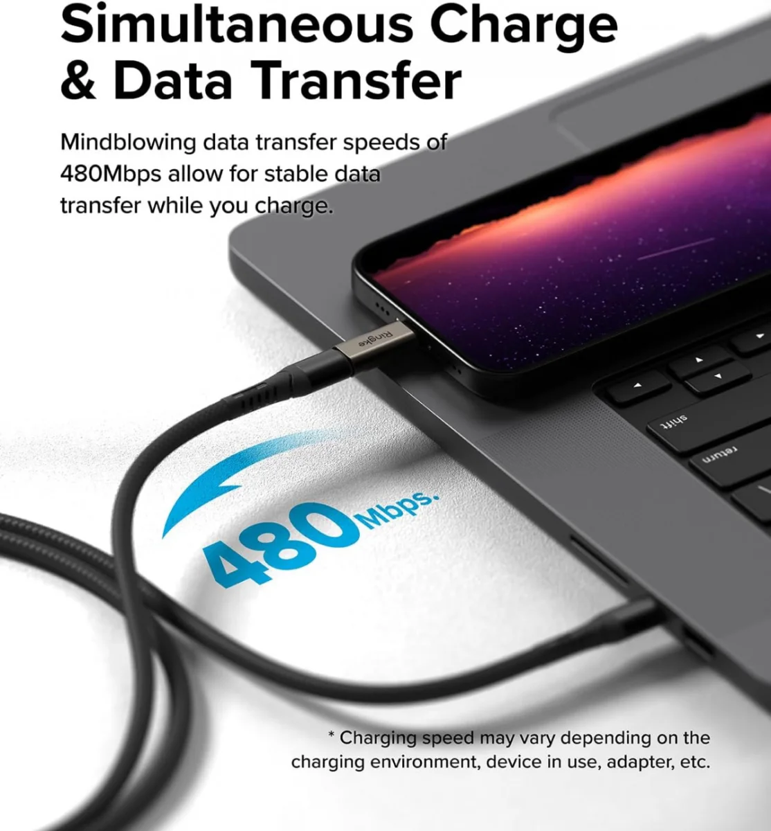 Ringke Lightning - USB-C OTG Adapter Converter voor iPhone 15/16/Android 2 Pack afbeelding 4