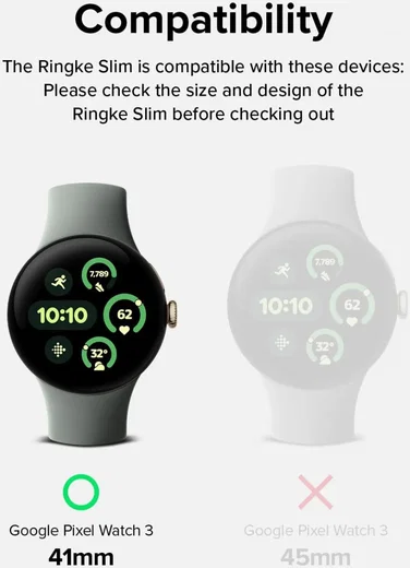Ringke Slim - Google Pixel Watch 3 41MM Hoesje - (2P) Transparant & Zwart afbeelding 2