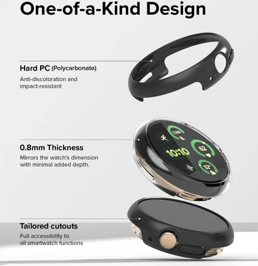 Ringke Slim - Google Pixel Watch 3 41MM Hoesje - (2P) Transparant & Zwart afbeelding 3