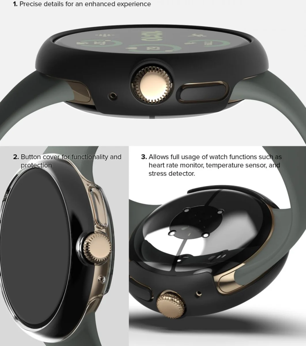 Ringke Slim - Google Pixel Watch 3 41MM Hoesje - (2P) Transparant & Zwart afbeelding 9