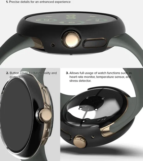 Ringke Slim - Google Pixel Watch 3 41MM Hoesje - (2P) Transparant & Zwart afbeelding 9
