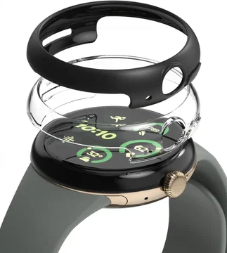 Ringke Slim - Google Pixel Watch 3 45MM Hoesje - (2P) Transparant & Zwart