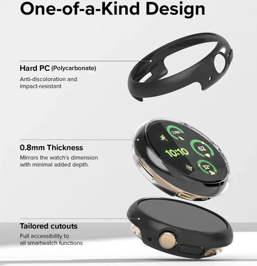 Ringke Slim - Google Pixel Watch 3 45MM Hoesje - (2P) Transparant & Zwart afbeelding 5