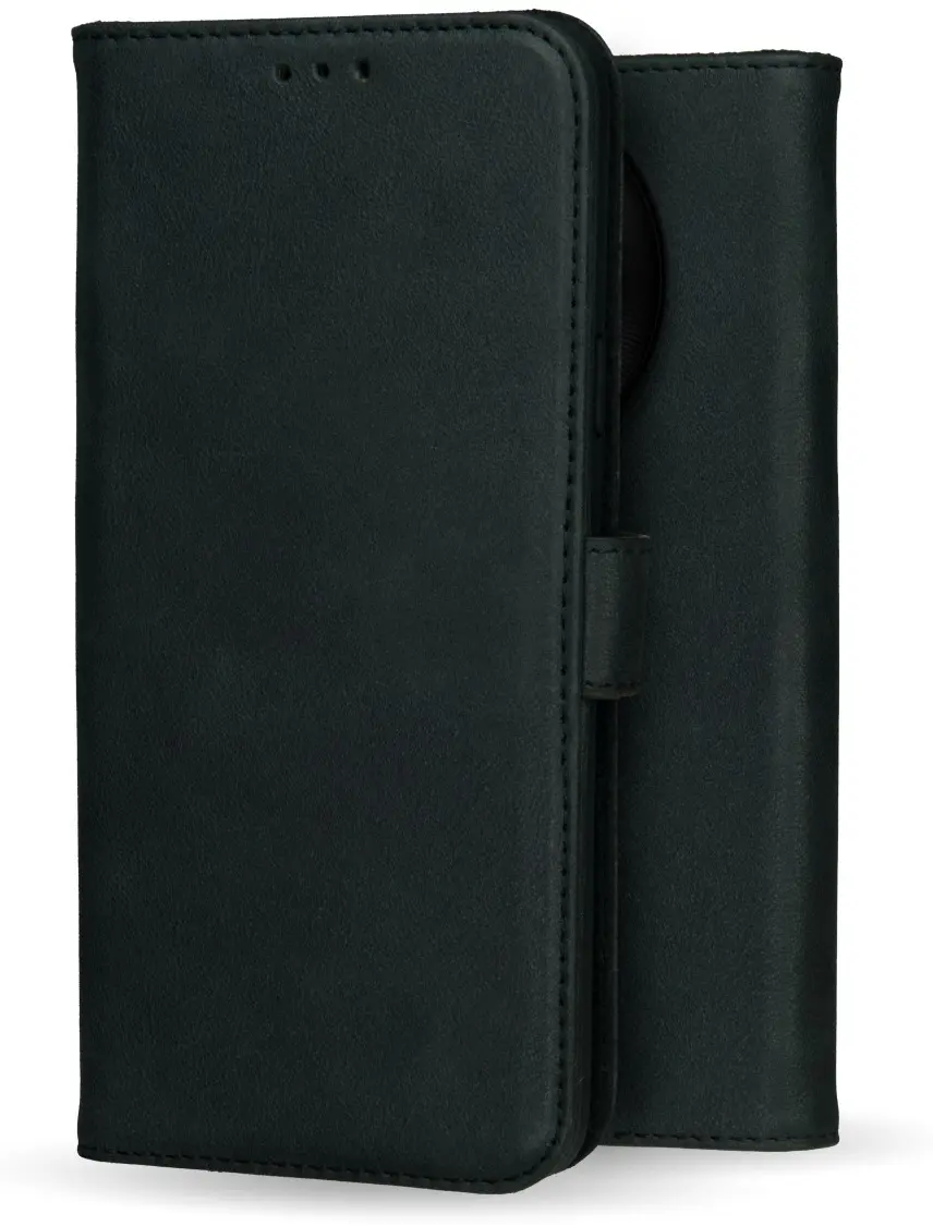 Rosso Deluxe OnePlus 13 Hoesje Echt Leer Book Case Zwart afbeelding 2