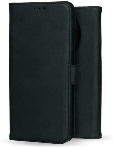 Rosso Deluxe OnePlus 13 Hoesje Echt Leer Book Case Zwart afbeelding 2