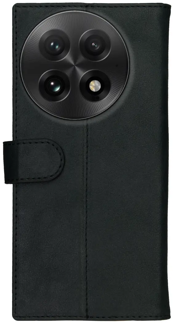 Rosso Deluxe OnePlus 13 Hoesje Echt Leer Book Case Zwart afbeelding 4