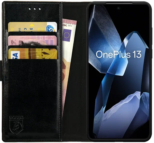 Rosso Element OnePlus 13 Hoesje Book Case Wallet Zwart afbeelding 1