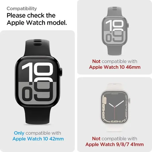 Spigen Eliteshield EZ Fit - Apple Watch 11/10 42MM Screen Protector Tray 2-Pack afbeelding 4