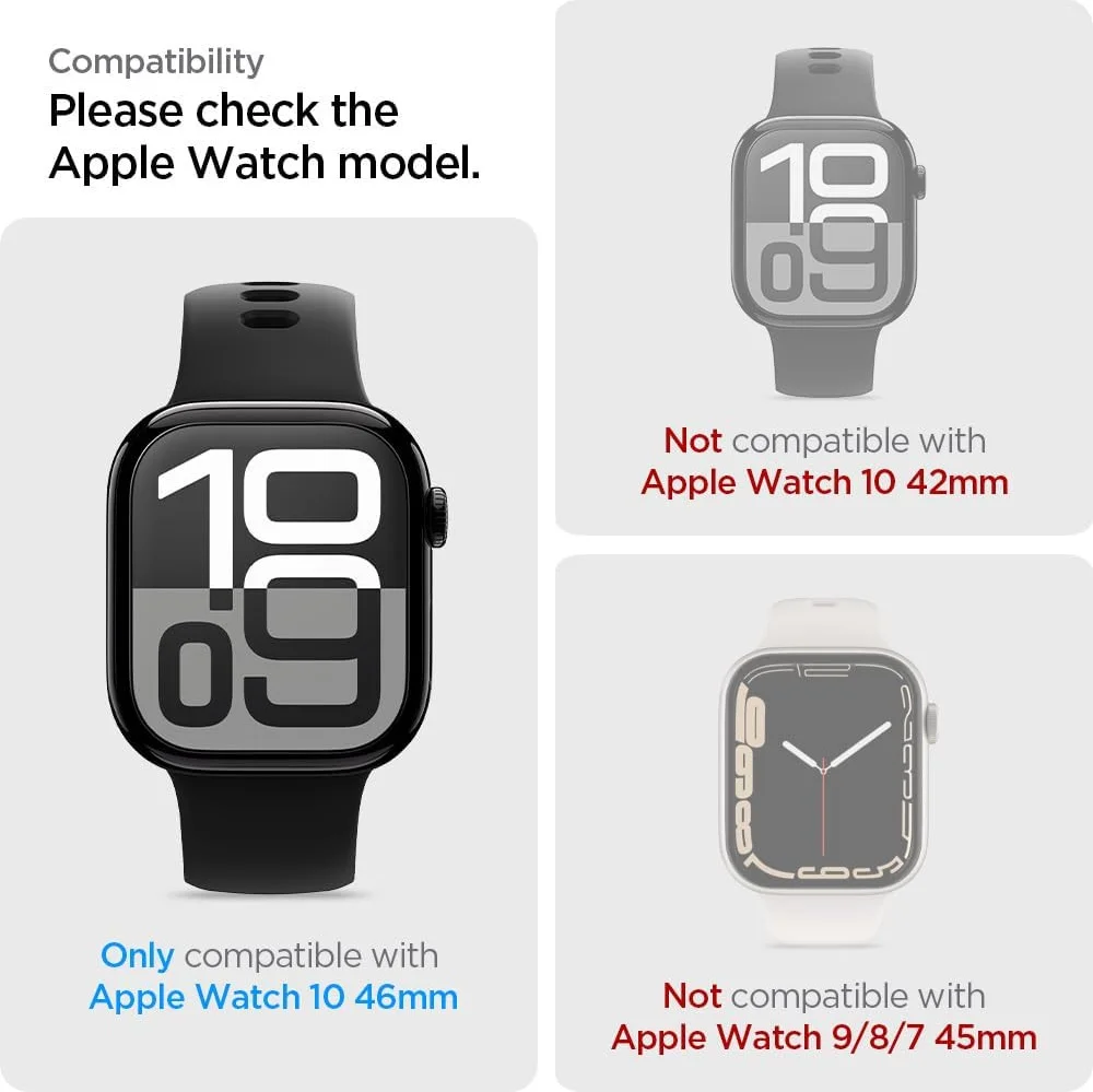 Spigen Eliteshield EZ Fit - Apple Watch 11/10 46MM Screen Protector - 2-Pack afbeelding 3