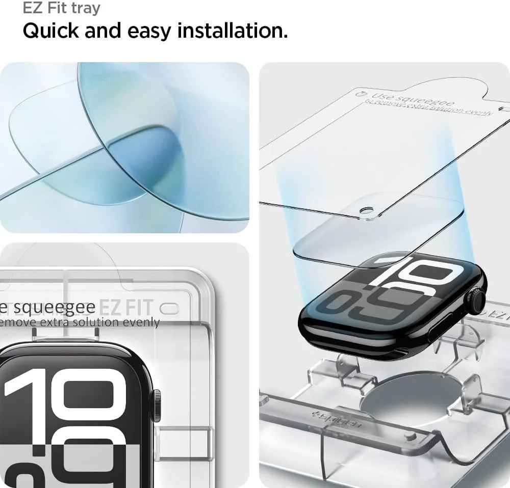 Spigen Eliteshield EZ Fit - Apple Watch 11/10 46MM Screen Protector - 2-Pack afbeelding 4