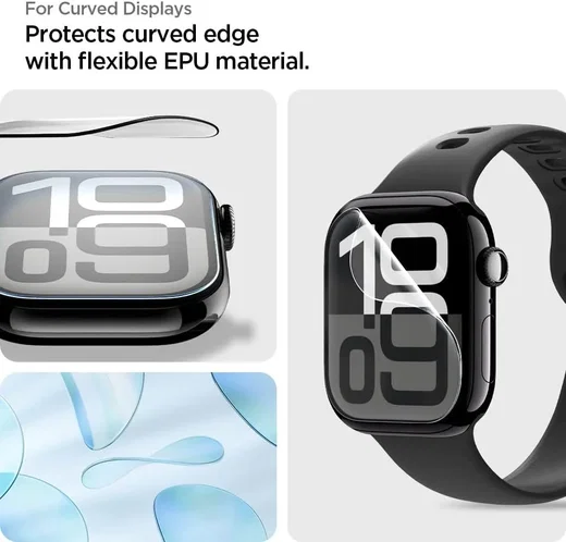 Spigen Eliteshield EZ Fit - Apple Watch 11/10 46MM Screen Protector - 2-Pack afbeelding 5