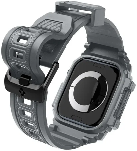 Spigen Rugged Armor Pro - Apple Watch 11/10 46MM - Hoesje en Bandje - Grijs afbeelding 10
