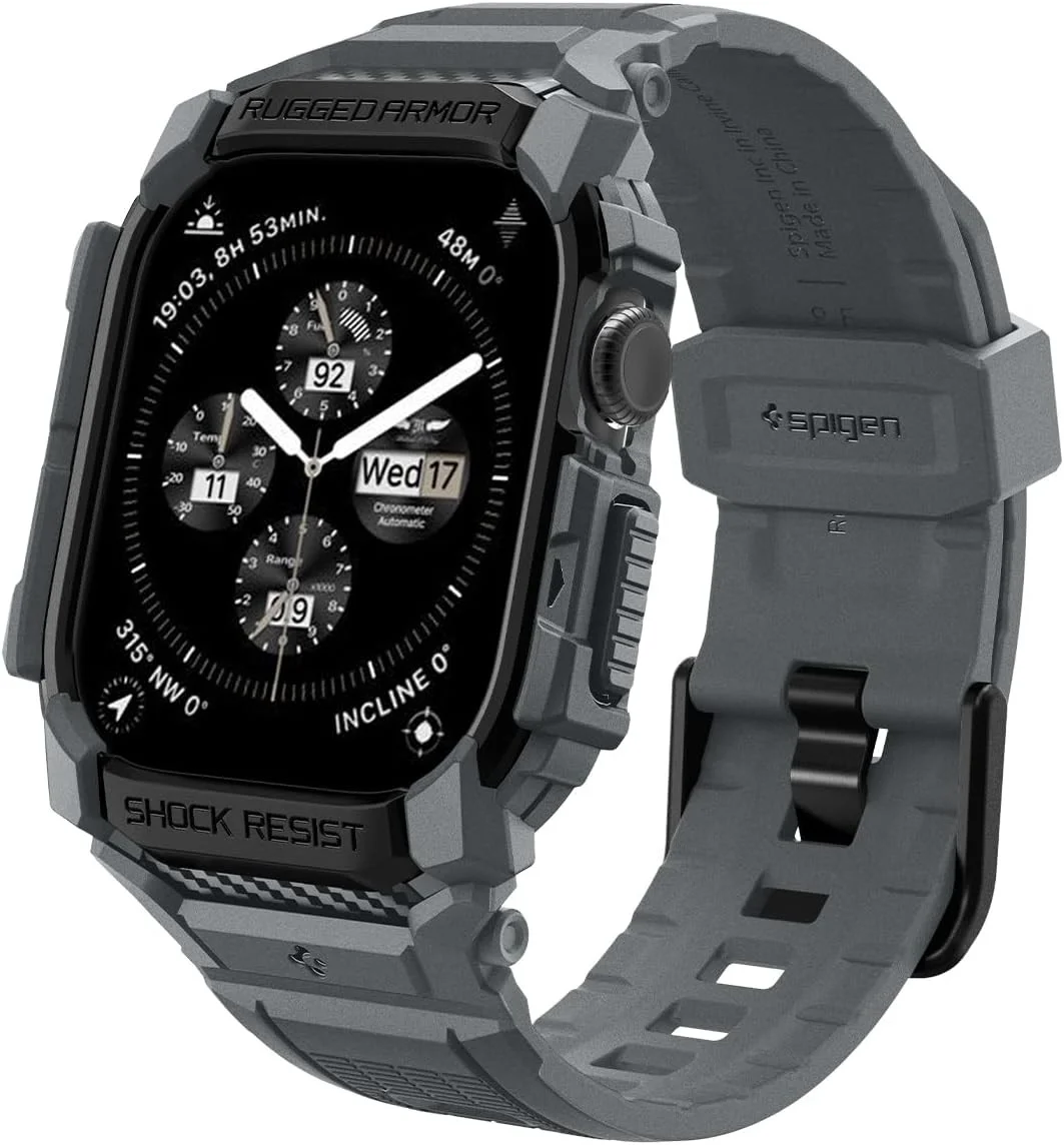 Spigen Rugged Armor Pro - Apple Watch 11/10 46MM - Hoesje en Bandje - Grijs afbeelding 14