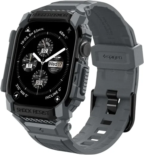 Spigen Rugged Armor Pro - Apple Watch 11/10 46MM - Hoesje en Bandje - Grijs afbeelding 14