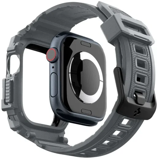 Spigen Rugged Armor Pro - Apple Watch 11/10 46MM - Hoesje en Bandje - Grijs afbeelding 4