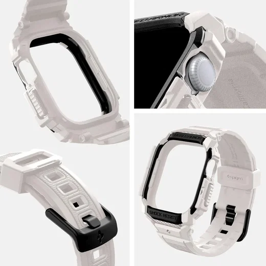 Spigen Rugged Armor Pro - Apple Watch 11/10 42MM - Hoesje en Bandje - Beige afbeelding 4