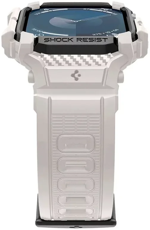 Spigen Rugged Armor Pro - Apple Watch 11/10 46MM - Hoesje en Bandje - Beige afbeelding 11