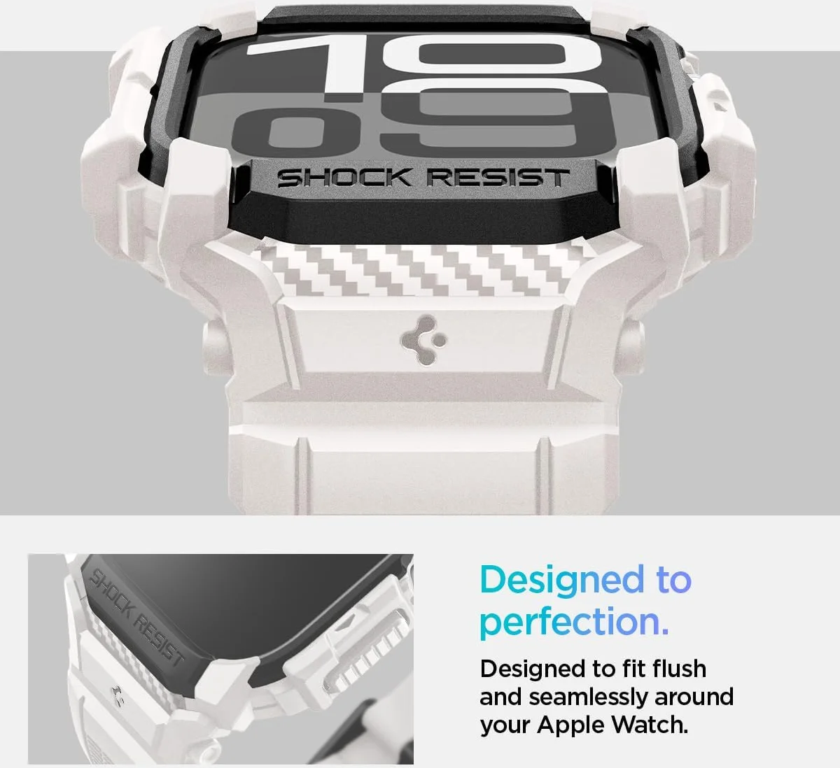 Spigen Rugged Armor Pro - Apple Watch 11/10 46MM - Hoesje en Bandje - Beige afbeelding 12