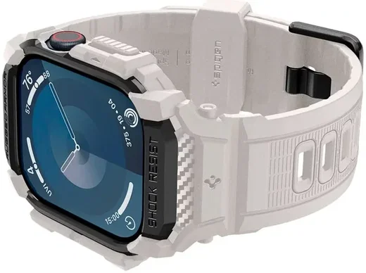 Spigen Rugged Armor Pro - Apple Watch 11/10 46MM - Hoesje en Bandje - Beige afbeelding 14