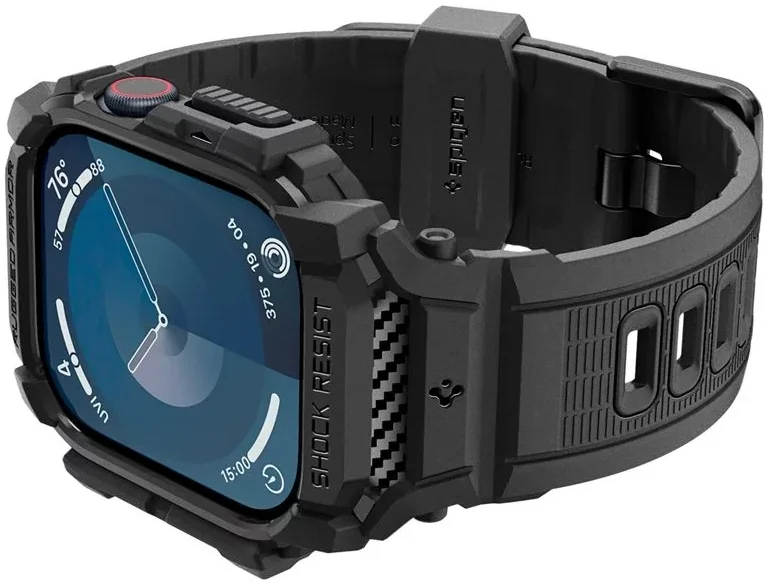 Spigen Rugged Armor Pro - Apple Watch 11/10 42MM - Hoesje en Bandje - Zwart afbeelding 10