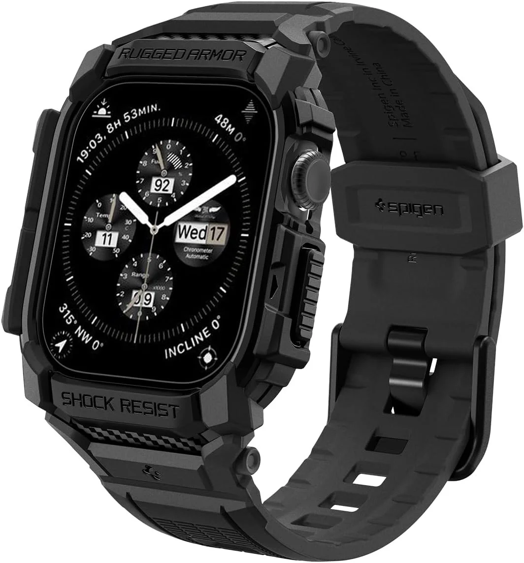 Spigen Rugged Armor Pro - Apple Watch 11/10 46MM - Hoesje en Bandje - Zwart afbeelding 14