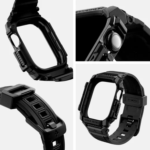 Spigen Rugged Armor Pro - Apple Watch 11/10 46MM - Hoesje en Bandje - Zwart afbeelding 7