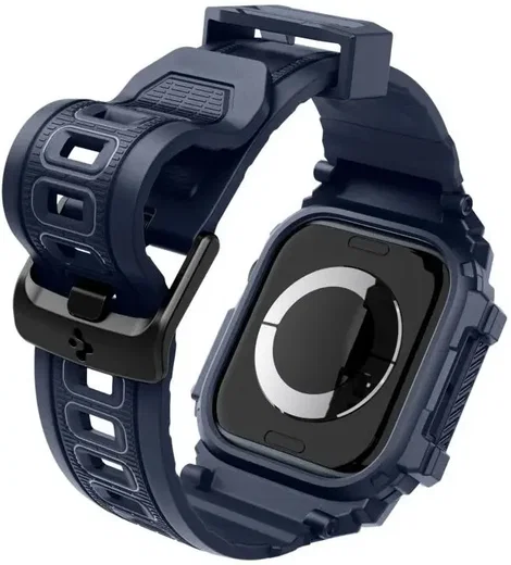 Spigen Rugged Armor Pro - Apple Watch 11/10 46MM - Hoesje en Bandje - Blauw afbeelding 10
