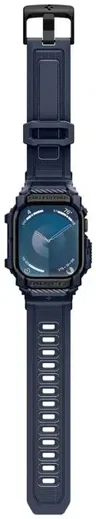Spigen Rugged Armor Pro - Apple Watch 11/10 46MM - Hoesje en Bandje - Blauw afbeelding 12