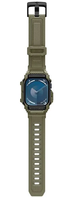 Spigen Rugged Armor Pro - Apple Watch 11/10 46MM - Hoesje en Bandje - Khaki afbeelding 12