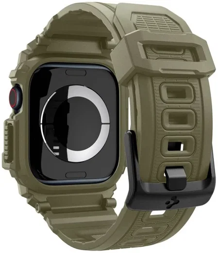 Spigen Rugged Armor Pro - Apple Watch 11/10 46MM - Hoesje en Bandje - Khaki afbeelding 2