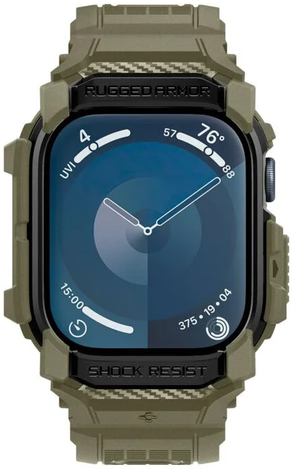 Spigen Rugged Armor Pro - Apple Watch 11/10 46MM - Hoesje en Bandje - Khaki afbeelding 6