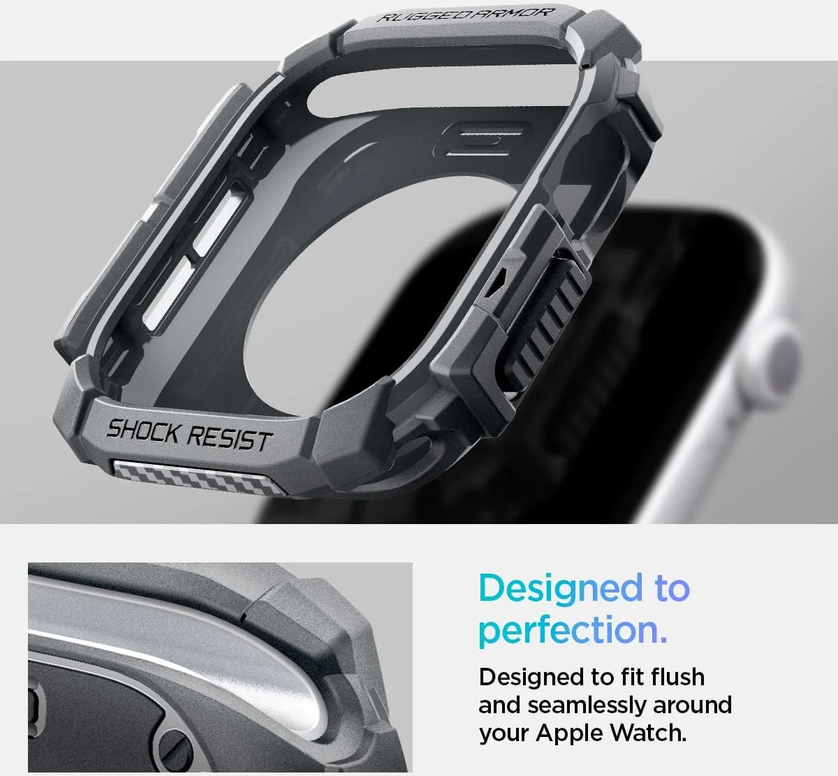 Spigen Rugged Armor - Apple Watch 11/10 46MM Hoesje - Grijs afbeelding 13