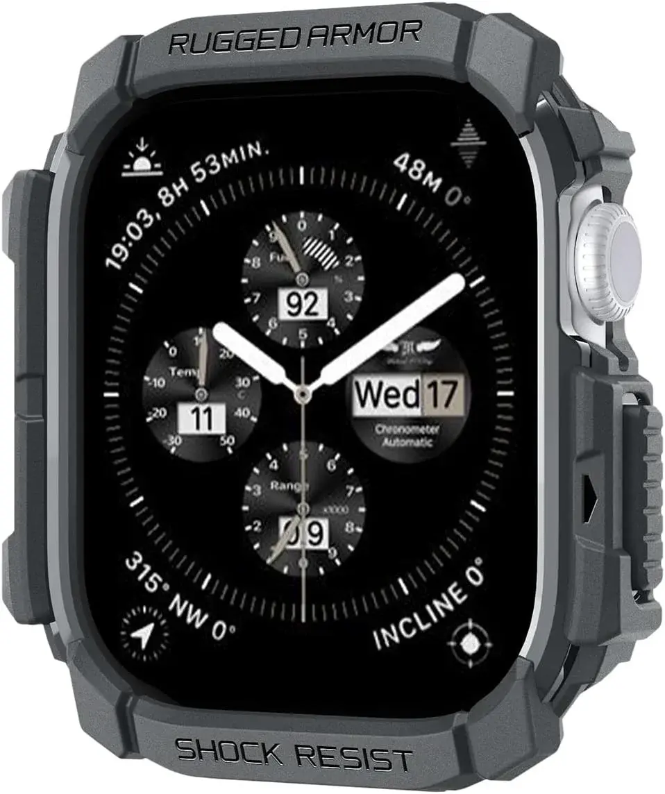 Spigen Rugged Armor - Apple Watch 11/10 46MM Hoesje - Grijs afbeelding 14