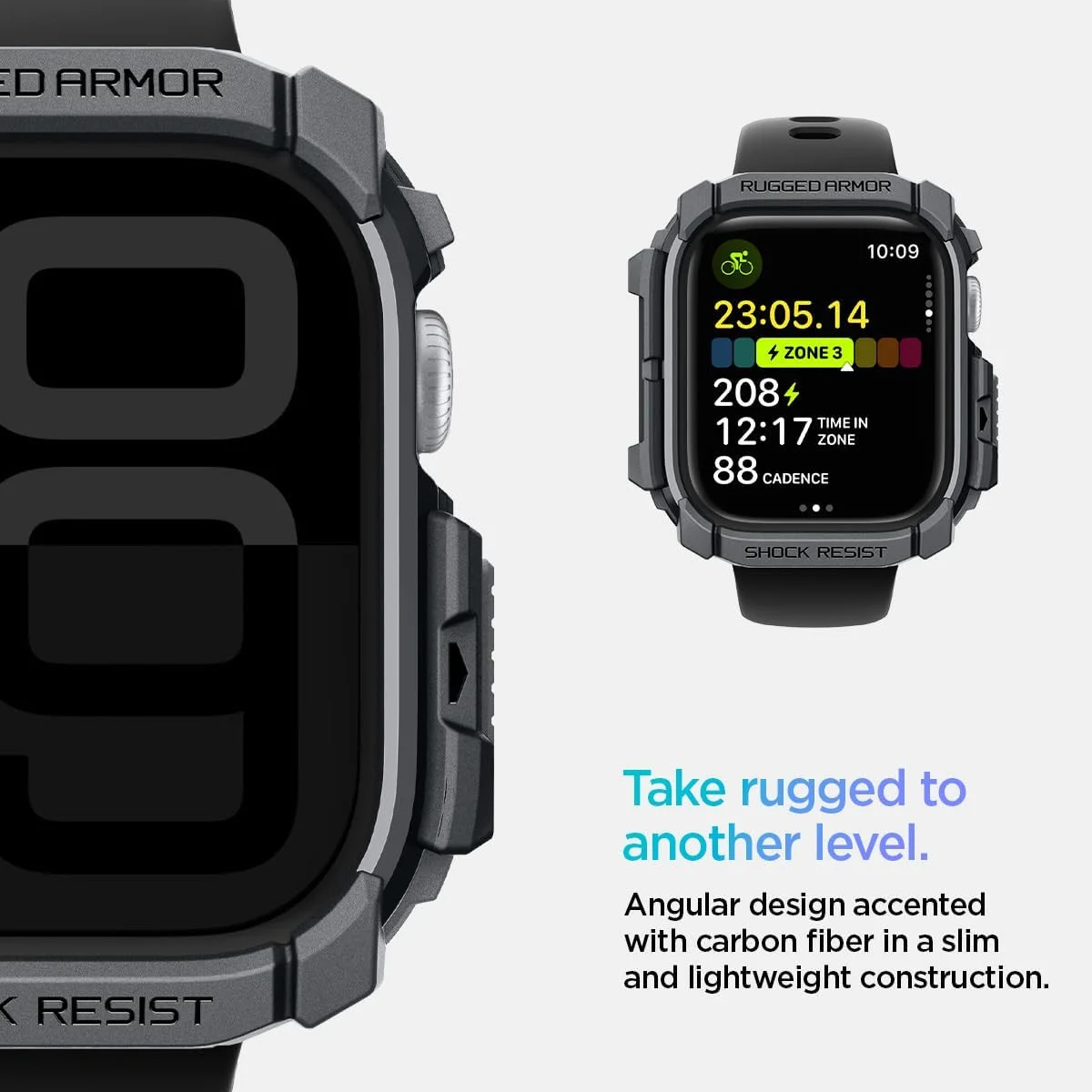 Spigen Rugged Armor - Apple Watch 11/10 46MM Hoesje - Grijs afbeelding 5