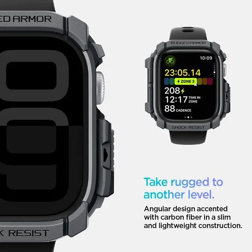 Spigen Rugged Armor - Apple Watch 11/10 46MM Hoesje - Grijs afbeelding 5