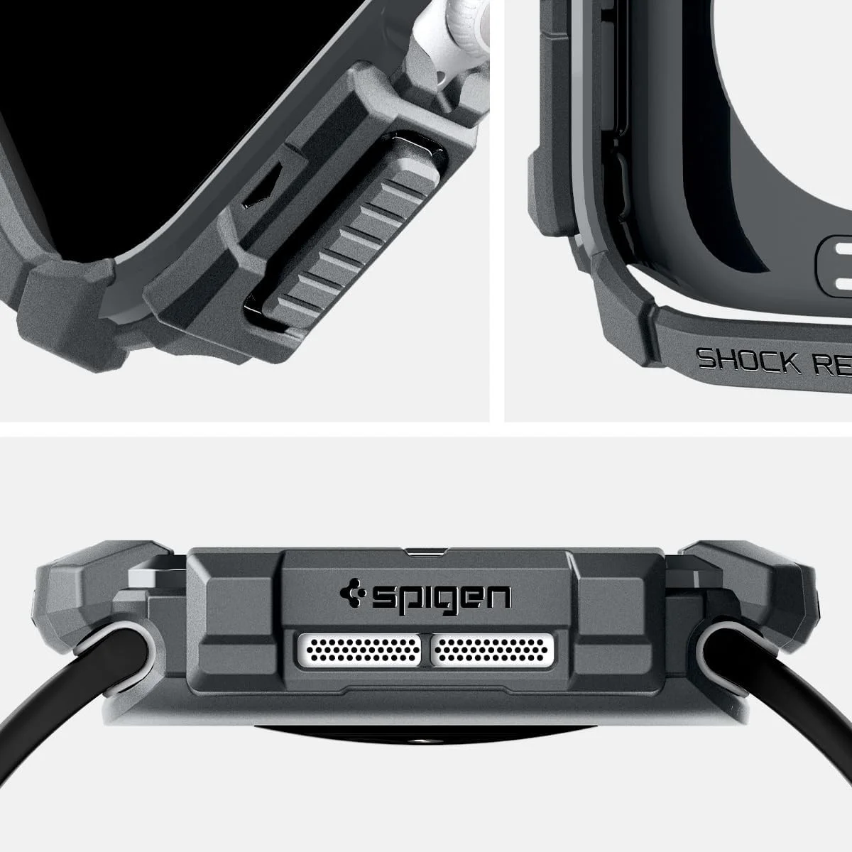Spigen Rugged Armor - Apple Watch 11/10 46MM Hoesje - Grijs afbeelding 7