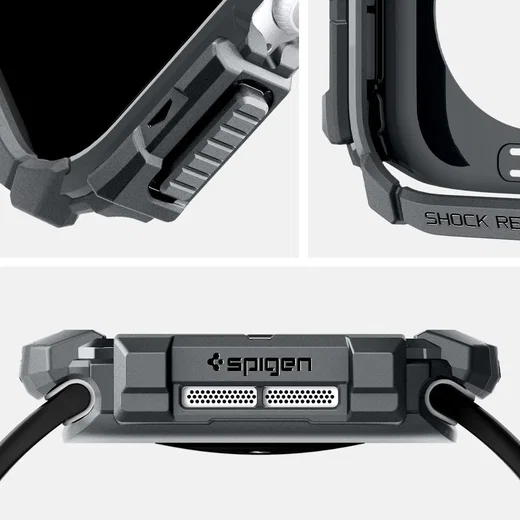 Spigen Rugged Armor - Apple Watch 11/10 46MM Hoesje - Grijs afbeelding 7