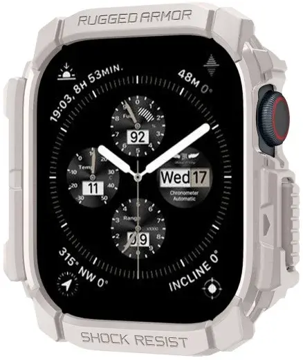 Spigen Rugged Armor - Apple Watch 11/10 46MM Hoesje - Beige afbeelding 14