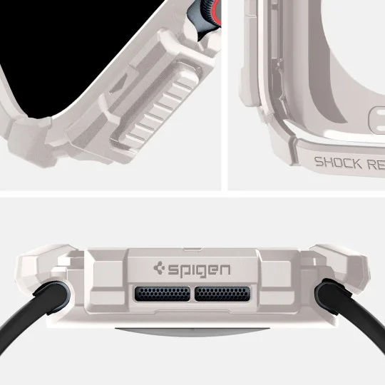 Spigen Rugged Armor - Apple Watch 11/10 46MM Hoesje - Beige afbeelding 5