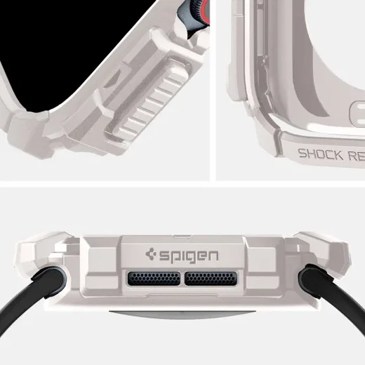 Spigen Rugged Armor - Apple Watch 11/10 46MM Hoesje - Beige afbeelding 5