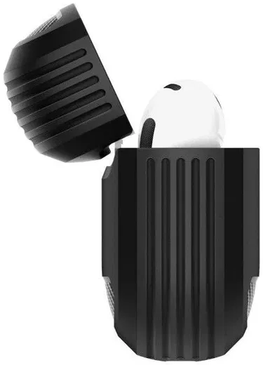 Spigen Rugged Armor Apple AirPods 4 Hoesje Carbon Fiber Zwart afbeelding 10