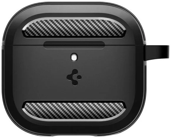 Spigen Rugged Armor Apple AirPods 4 Hoesje Carbon Fiber Zwart afbeelding 13