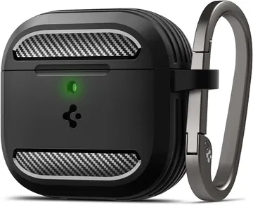 Spigen Rugged Armor Apple AirPods 4 Hoesje Carbon Fiber Zwart